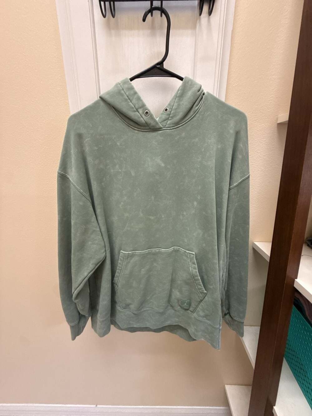 Jordan Jumpman Washed Pullover Hoodie Satin Lined Sage Green Size S